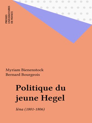 cover image of Politique du jeune Hegel